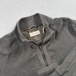 Fieldworth Sweater Mens‎ L Green Cotton Ribbed Quarter Zip Tight Knit